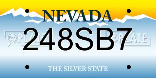 248SB7 Nevada License Plate