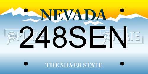 248SEN Nevada License Plate
