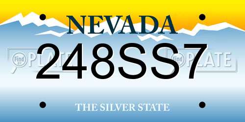 248SS7 Nevada License Plate