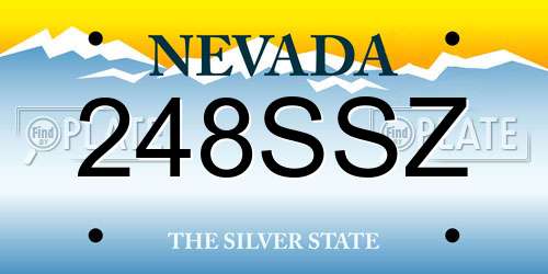 248SSZ Nevada License Plate