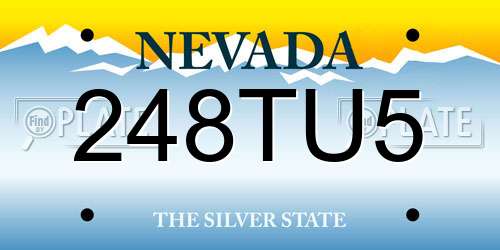 248TU5 Nevada License Plate