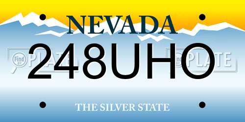 248UHO Nevada License Plate