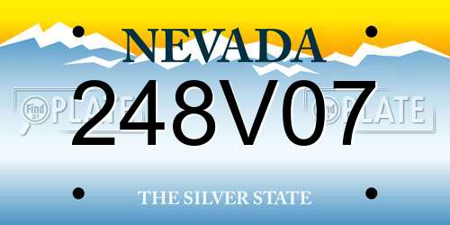 248V07 Nevada License Plate