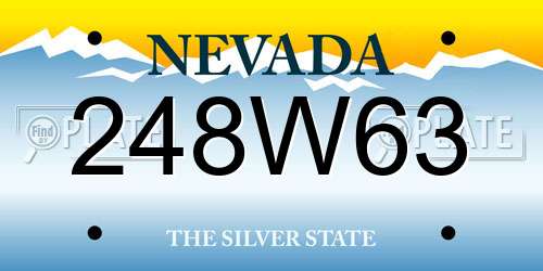 248W63 Nevada License Plate