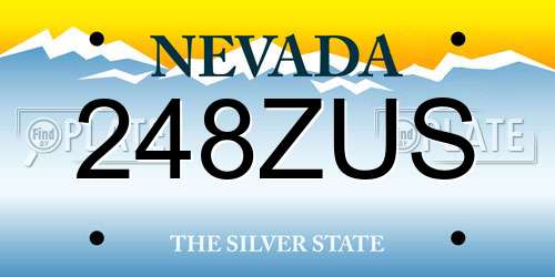 248ZUS Nevada License Plate