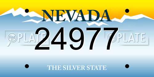 24977 Nevada License Plate