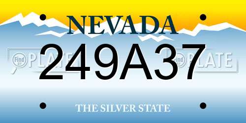 249A37 Nevada License Plate