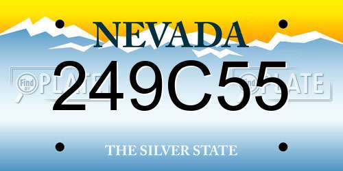 249C55 Nevada License Plate
