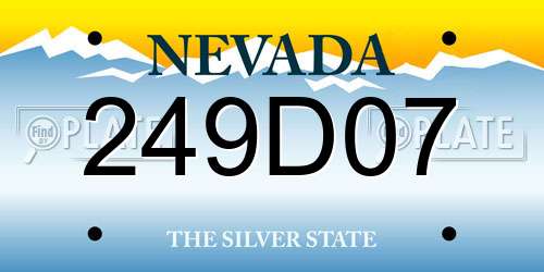 249D07 Nevada License Plate