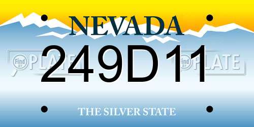 249D11 Nevada License Plate
