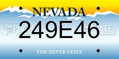 249E46 Nevada License Plate