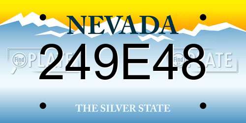 249E48 Nevada License Plate