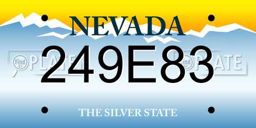 249E83 Nevada License Plate
