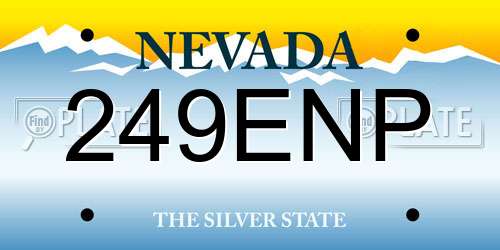249ENP Nevada License Plate