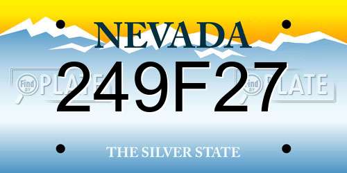 249F27 Nevada License Plate