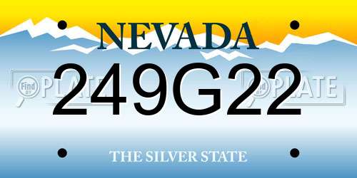 249G22 Nevada License Plate