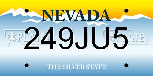 249JU5 Nevada License Plate