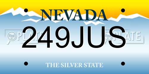 249JUS Nevada License Plate