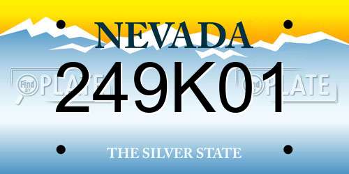 249K01 Nevada License Plate