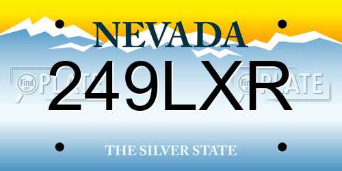 249LXR Nevada License Plate