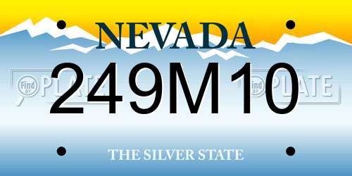 249M10 Nevada License Plate