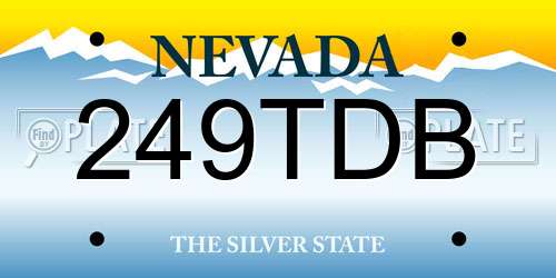 249TDB Nevada License Plate