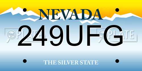 249UFG Nevada License Plate