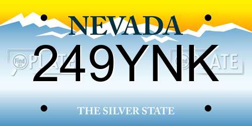 249YNK Nevada License Plate