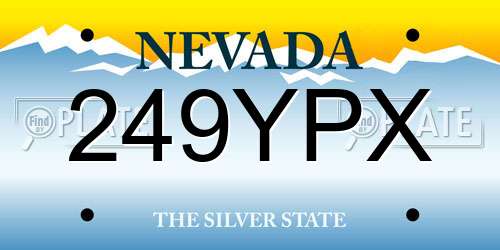 249YPX Nevada License Plate