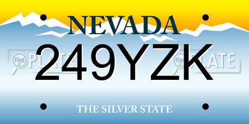249YZK Nevada License Plate
