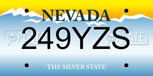 249YZS Nevada License Plate