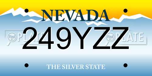 249YZZ Nevada License Plate