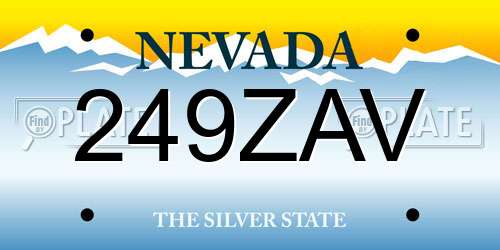 249ZAV Nevada License Plate