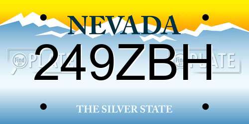 249ZBH Nevada License Plate