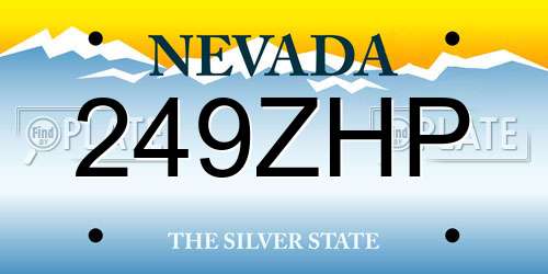 249ZHP Nevada License Plate