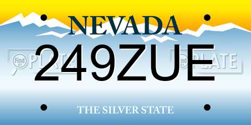 249ZUE Nevada License Plate