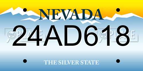 24AD618 Nevada License Plate