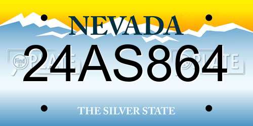 24AS864 Nevada License Plate