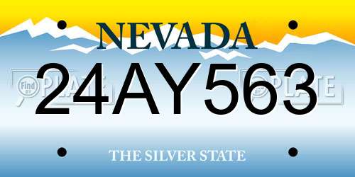 24AY563 Nevada License Plate