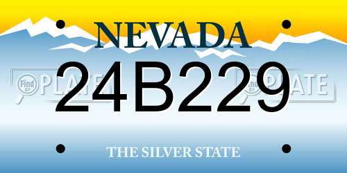 24B229 Nevada License Plate