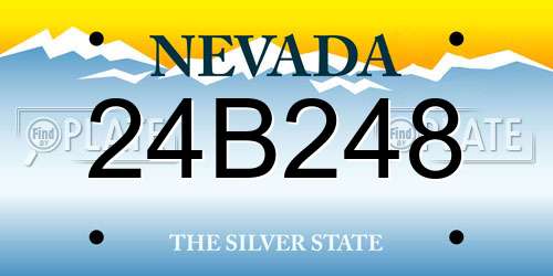 24B248 Nevada License Plate