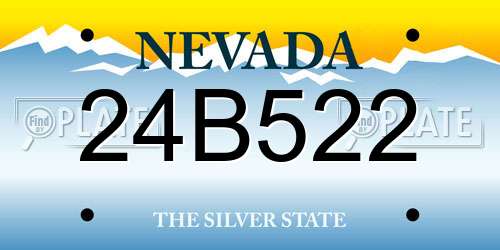 24B522 Nevada License Plate