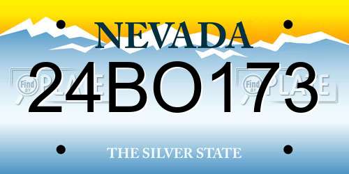 24BO173 Nevada License Plate