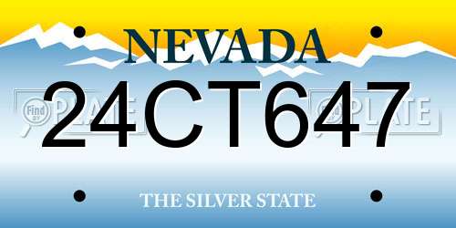 24CT647 Nevada License Plate