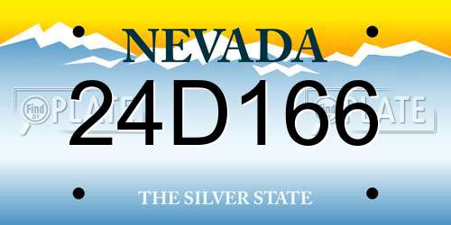 24D166 Nevada License Plate