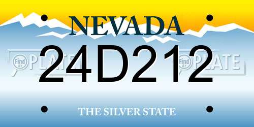24D212 Nevada License Plate