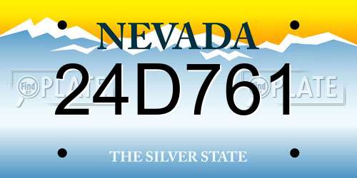 24D761 Nevada License Plate