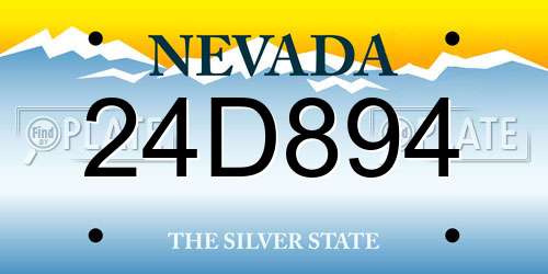 24D894 Nevada License Plate