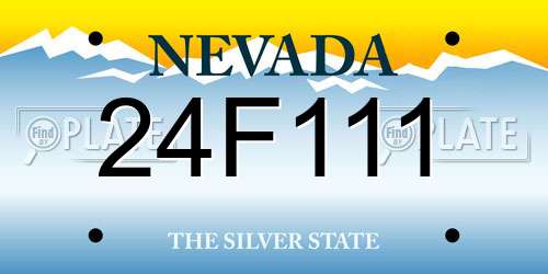 24F111 Nevada License Plate