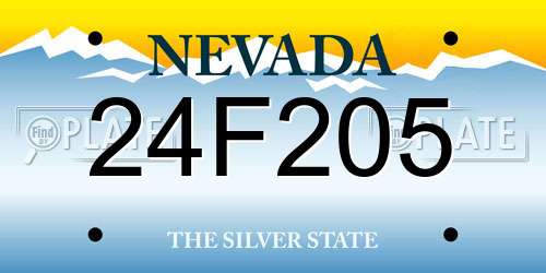 24F205 Nevada License Plate